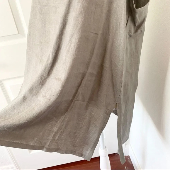 NEW Artful Home Go Lightly Maia A-Line 100% Linen Wide Gray Tank - Picture 4 of 9